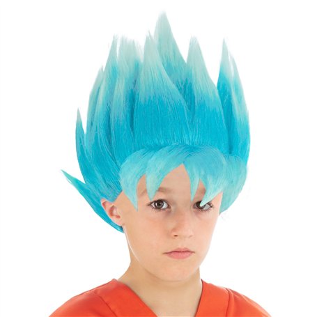 Chaks Perruque Bleue Goku Saiyan Super Dragon Ball Enfant - Bleu - Taille Unique