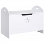 HOMCOM Coffre malle de rangement coffre à jouets dim. 62L x 40l x 46H cm MDF blanc