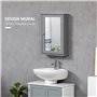 kleankin Armoire Murale de Salle de Bain avec Miroir - Armoire à Glace - Placard de Rangement Toilettes - 1 Porte, 2 étagères - 
