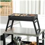 Outsunny Barbecue au charbon de bois portable pliable BBQ grill sur pieds avec bassin à charbon extractible 74L x 30l x 37H cm,