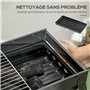 Outsunny Barbecue au charbon de bois portable pliable BBQ grill sur pieds avec bassin à charbon extractible 74L x 30l x 37H cm,
