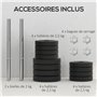 HOMCOM Ensemble d'haltères courtes total 25 kg - dumbbell paires - poids réglable - barres incluses - entraînement musculaire &