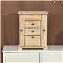 HOMCOM Boîte à bijoux femme à 4 niveaux, coffre à bijoux en bois avec ailes, miroir et 2 tiroirs pour bagues, boucles d'oreilles