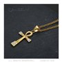 BOBIJOO Jewelry - Pendentif Croix de Vie Ankh Collier Femme 40x25mm Acier Inoxydable Or Doré Plaqué Diamants Chaîne