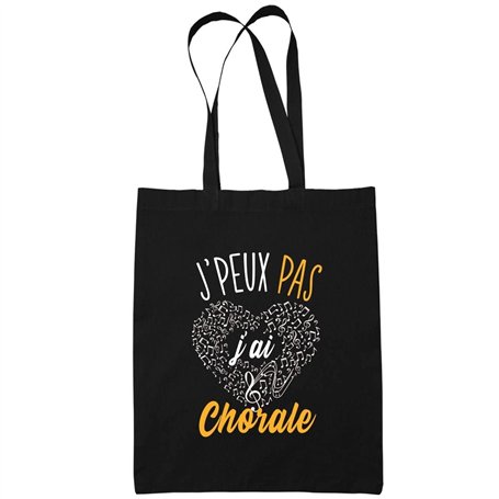 Planetee Sac Tote Bag Chorale Je peux pas Noir | Sac caban en toile coton idée cadeau anniversaire