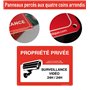 AUA SIGNALETIQUE - Panneau Prépercé (4 Trous) avec Angles arrondis - PVC Rigide 1.5 mm - (420 x 300 mm, Parking Visiteurs à Droi