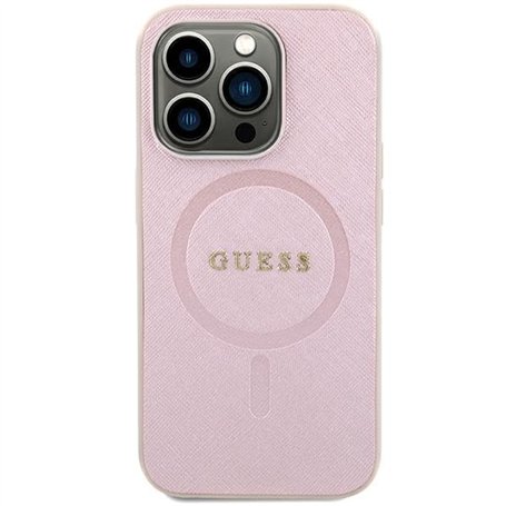 Guess GUHMP15SPSAHMCP Coque Rigide en Saffiano pour iPhone 15 6