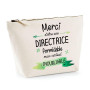 Trousse Merci Directrice inoubliable | Idée Cadeau Collègue Travail Retraite Pochette Maquillage Toilette