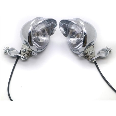 Additionnels Lampes Moto Chrome Passage de Brouillard de Brouillard avec Rouleau de Barre de Garde de la Cage Barre de Montage (