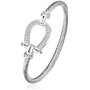 CYSJ 925 Sterling Silver Filled Horse Shoe Bangle Fer à Cheval Goutte d'eau Bracelet Bijoux Femmes Saint Valentin Cadeau