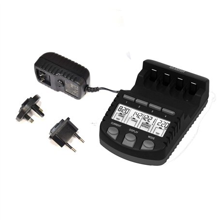 La Crosse Technology RS700 chargeur de piles avec prise UK + europe - Noir