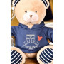 DOUDOU ET COMPAGNIE - Peluche Ours Champs Élysées - 28 Cm - Collection Amour de Paris - Avec Sweat Brodé & Cœur - Doudou Peluche