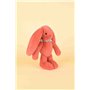 DOUDOU ET COMPAGNIE - Lapin Fleurette Terracotta 25 cm – Peluche Bébé Mixte Ultra Douce avec Foulard Fleuri – Doudou Naissance C