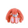 DOUDOU ET COMPAGNIE - Lapin Fleurette Terracotta 25 cm – Peluche Bébé Mixte Ultra Douce avec Foulard Fleuri – Doudou Naissance C