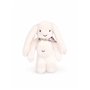 DOUDOU ET COMPAGNIE - Lapin Fleurette Blanc 35 cm – Peluche Ultra Douce pour Bébé avec Foulard Fleuri – Grand Doudou Mixte dès l