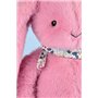 DOUDOU ET COMPAGNIE - Lapin Fleurette Grenadine 35 cm – Peluche Rose Ultra Douce pour Bébé avec Foulard Fleuri – Doudou Mixte dè