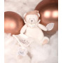 DOUDOU ET COMPAGNIE - Ours Rose Pantin Attache-Sucette Édition 25 Ans – Doudou Peluche Bébé Ultra Doux avec Boîte Cadeau pour Of
