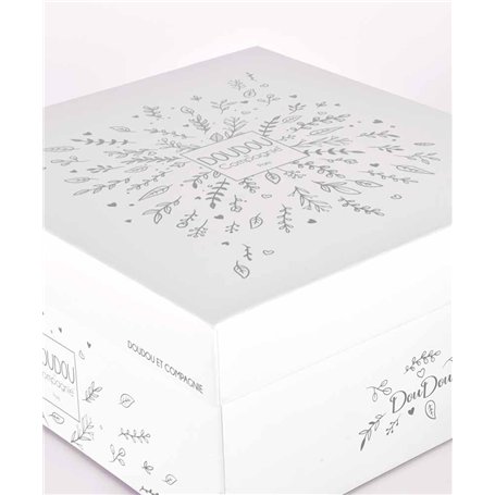 DOUDOU ET COMPAGNIE - Pantin Ours ARGENT avec Doudou Mouchoir - Collection 25 Ans - Doudou Peluche Bébé Doux - Garantie Doudou P