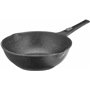TeCuisine - Wok 28 cm - Manche Amovible - Fonte d'Aluminium - Revêtement pierre - Couvercle en Verre - Tous Feux dont Induction 