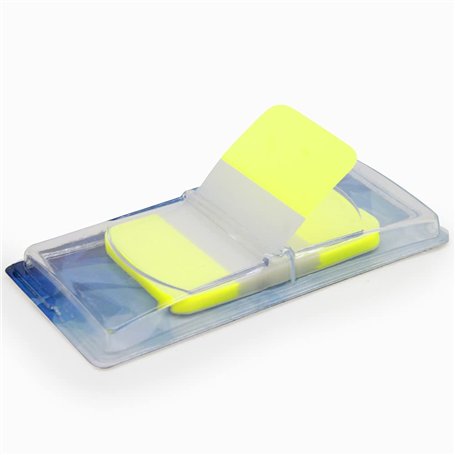 Marque-pages plastifiés repositionnables 40 feuilles 45 x 25mm (jaune)