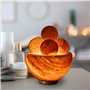 Lampe de Sel Bol avec 4 Boules Massage - Sculptée à la main -Ampoule et Câble Fournis - Décoration Relaxante-Purification d'Air