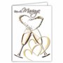 MX-4016 MAXI Grande Carte Géante XXL pour MARIAGE + Enveloppe format 32x23cm - Cœurs Flutes entrelacées Champagne Pétillant Mous