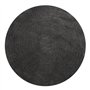 MSV Tapis en Coton Rond 57 cm Gris Anthracite Argent