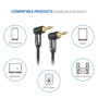 deleyCON 1m Câble Jack 3,5 mm - Câble Audio Stéréo - Fiche Jack Coudée à 90° - pour PC, Ordinateur Portable, Smartphone, Tablett