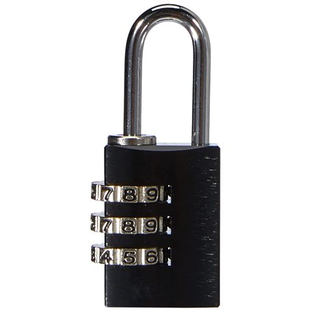 Abus 346118-145/20_negro Hypersensibilité aux substances actives ou Cadenas aluminium 20 mm 3 chiffres Noir