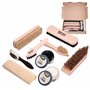 Langlauf Schuhbedarf Kit de cirage de chaussures II 9 pièces I Kit de brosses à chaussures pour le nettoyage
