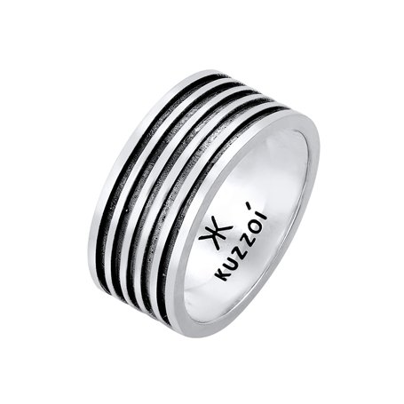 Kuzzoi Bague pour Homme oxydée