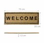 Relaxdays Paillasson fibres de coco étroit WELCOME tapis de sol porte entrée essuie-pieds dessous antidérapant caoutchouc PVC in