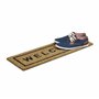 Relaxdays Paillasson fibres de coco étroit WELCOME tapis de sol porte entrée essuie-pieds dessous antidérapant caoutchouc PVC in