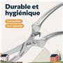 kjøk Premium Ciseaux à Volaille en Acier Inoxydable – Ciseaux de cuisine pour découper la volaille – Ciseaux à découper pour pou