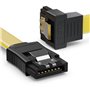 5m SATA 3 Câble for HDD SSD Câble de Données 6 GBit/s 2x Droite + 2x Droite à 90° Jaune