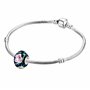 Andante-Stones perle en verre Bead SEALIFE Argent 925 Sterling massif bleu foncé avec fleurs roses Charm pour bracelets et colli