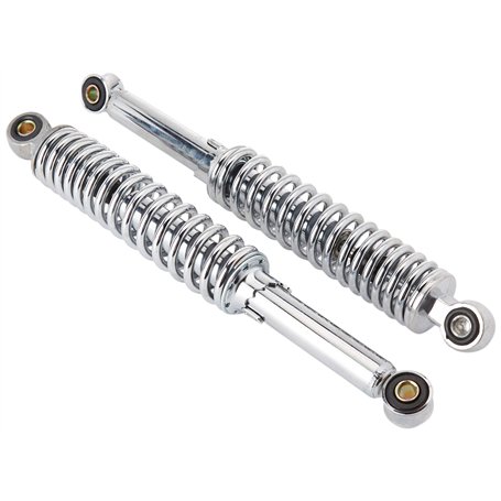 Jeu d'amortisseurs universels chromés 340 mm – Mokick