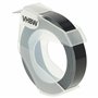 vhbw Ruban de marquage 3D compatible avec Dymo 1535, 1540, 1550, 1570, 1575, 1745, 1755 imprimante d'étiquettes 9mm Blanc sur No
