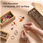 Praknu Lot de 200 Anneaux Porte Clé - Rond en Acier - Anneau 30mm - Porte Cle d'Ouverture Facile - Attache Porte Clé - Pour DIY