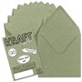 NEUSER PAPER 50x enveloppes carrées vintage en papier kraft vert - durable - 15