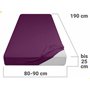 npluseins Drap-housse classique en jersey - Plusieurs couleurs et tailles - 100 % coton - 159.192 cm - 80-90 x 190 cm - Violet