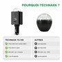 Technaxx Chargeur Voiture USB – Charge Rapide QC3.0 & USB-C avec Effet Disco LED Sonore – Chargeur Allume-Cigare 12V avec Batter