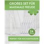 24 x tube à bulles de mariage avec poignée en forme de cœur - Tubes remplis