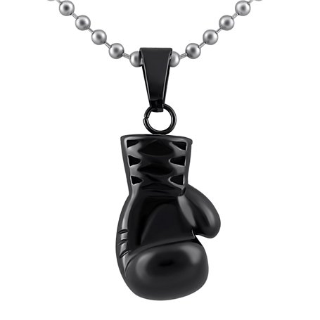 Hanessa Bijou pour homme noir gant de boxe collier en acier inoxydable chaîne cadeau de Noël homme boxe