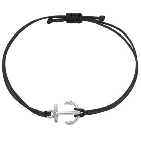 Selfmade Jewelry Bracelet ancre en argent noir pour femme - Bracelet à breloques ancre en macramé ajustable (argent noir) (taill Selfmade Jewelry Bracelet ancre en argent noir pour femme - Bracelet à breloques ancre en macramé ajustable (argent noir) (taill