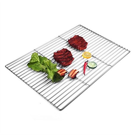 HeRo24 Grille de cuisson rectangulaire en acier inoxydable 54 x 34 cm