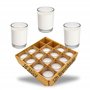 Candelo Lot de 16 bougies votives dans un verre - Bougies de table blanches élégantes - 12 heures de combustion sans parfum - Po