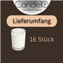 Candelo Lot de 16 bougies votives dans un verre - Bougies de table blanches élégantes - 12 heures de combustion sans parfum - Po