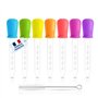 AVIDA · ZEN Pipette Plastique 5ml - 7 Pipettes Graduées + 1 Brosse - Pipette Cuisine - Compte Gouttes en silicone - Pipette Enfa