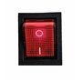 Interrupteur à bascule 4 broches 16 A 250 V AC 28 x 21 mm - Bascule rouge - Éclairage LED